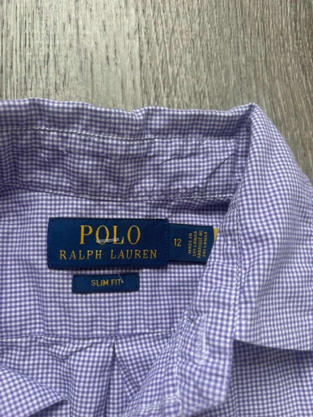 Polo Ralph Lauren Boys Mini-Gingham Button-Down Shirt Size 12